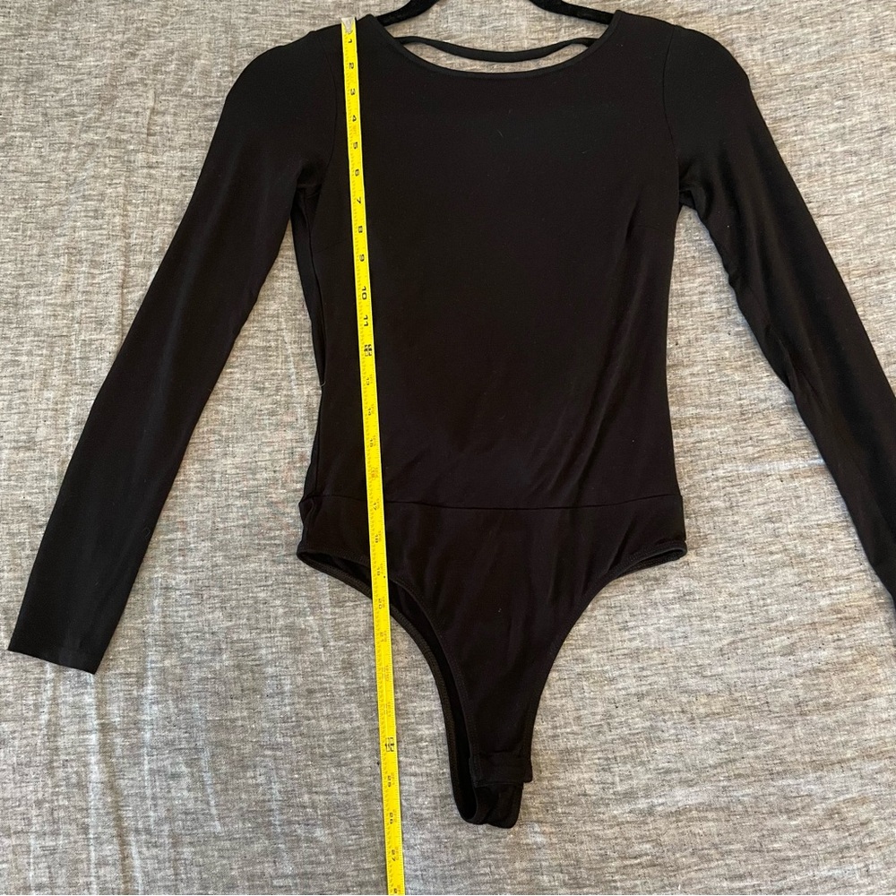Lulu's Black Backless Long Sleeve Bodysuit XS NWOT - Picture 14 of 16